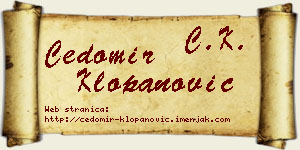 Čedomir Klopanović vizit kartica
